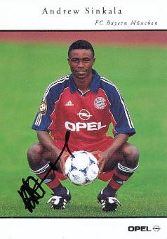 Andrew Sinkala   FC Bayern München 1999/2000  Fußball Autogrammkarte original signiert 