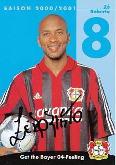 Ze Roberto  Bayer 04 Leverkusen 2000/2001  Fußball Autogrammkarte  original signiert 