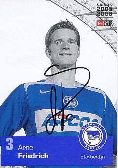 Arne Friedrich   Hertha BSC Berlin  2005/2006  Fußball Autogrammkarte  original signiert 