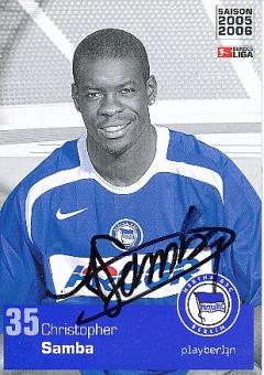 Christopher Samba   Hertha BSC Berlin  2005/2006  Fußball Autogrammkarte  original signiert 