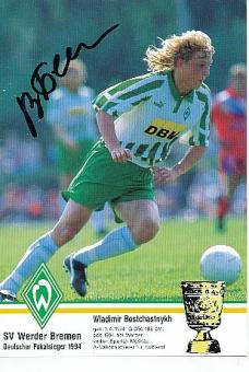 Wladimir Bestchastnykh  SV Werder Bremen  1994/1995  Fußball Autogrammkarte  original signiert 