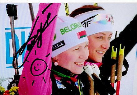 Darya Domracheva   Belarus  Biathlon  Autogramm Foto original signiert 