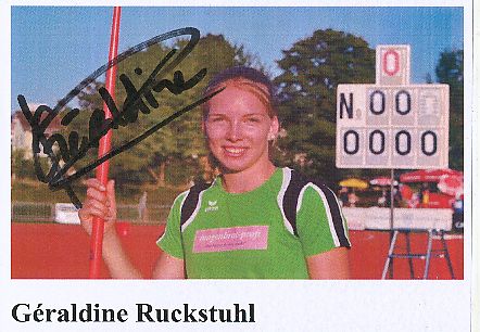 Geraldine Ruckstuhl  Leichtathletik  Autogramm Karte original signiert 