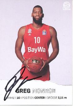 Greg Monroe  FC Bayern München  Basketball  Autogrammkarte  original signiert 