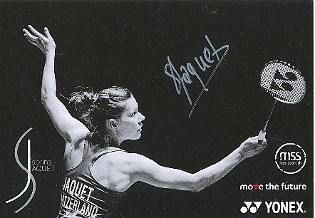 Sabrina Jaquet  Schweiz  Badminton  Autogrammkarte  original signiert 