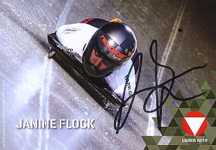Janine Flock  Skeleton  Autogrammkarte  original signiert 