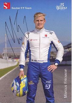 Marcus Ericsson  Sauber  Formel 1 Auto Motorsport  Autogrammkarte  original signiert 