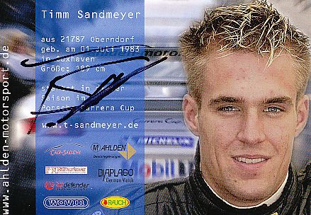 Timm Sandmeyer   Porsche  Auto Motorsport  Autogrammkarte  original signiert 