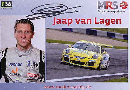 Jaap van Lagen  Porsche  Auto Motorsport  Autogrammkarte  original signiert 