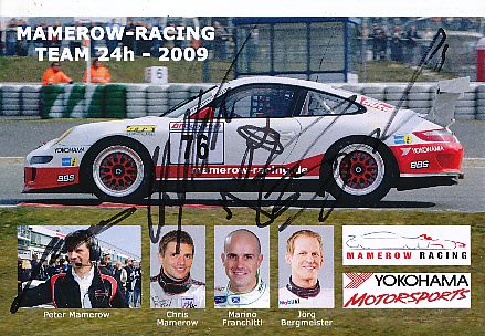 Mamerow  Racing Team 2009  komplett  Porsche  Auto Motorsport  Autogrammkarte  original signiert 