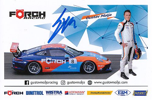 Gustav Malja  Porsche  Auto Motorsport  Autogrammkarte  original signiert 