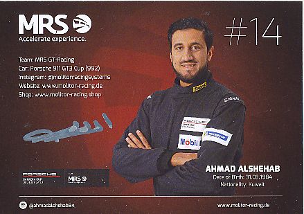 Ahmad Alshehab   Porsche  Auto Motorsport  Autogrammkarte  original signiert 
