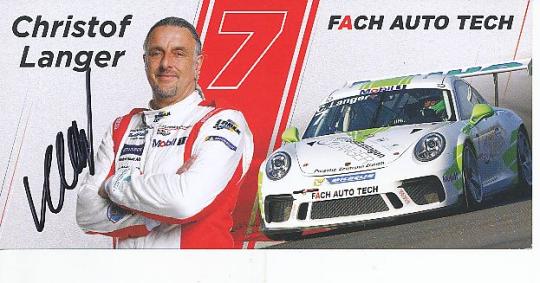 Christof Langer  Porsche  Auto Motorsport  Autogrammkarte  original signiert 