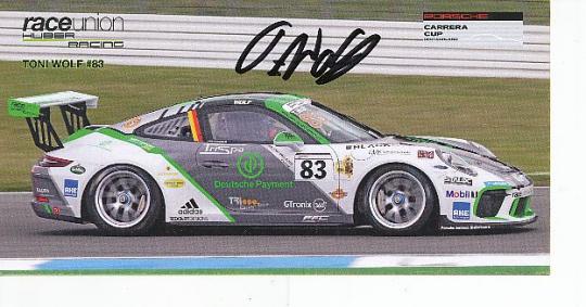 Toni Wolf   Porsche  Auto Motorsport  Autogrammkarte  original signiert 