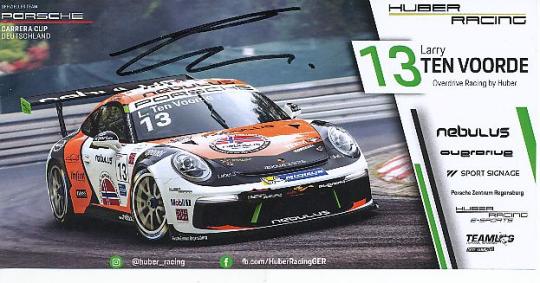 Larry Ten Voorde  Porsche  Auto Motorsport  Autogrammkarte  original signiert 