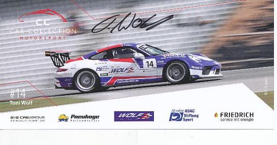 Toni Wolf  Porsche  Auto Motorsport  Autogrammkarte  original signiert 