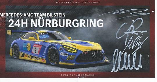 Nico Bastian,Marvin Dienst,Hubert Haupt,Gabriele Piana   Mercedes  Auto Motorsport  Autogrammkarte  original signiert 