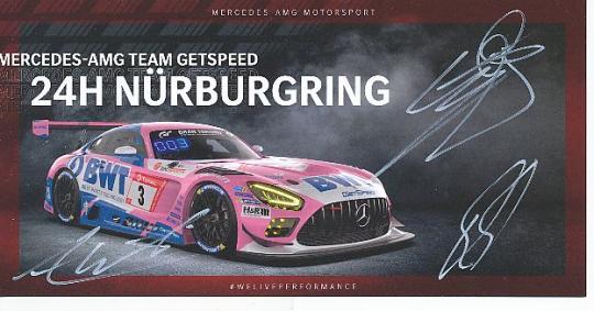 Adam Christodoulou,Maximilian Götz,Fabian Schiller   Mercedes  Auto Motorsport  Autogrammkarte  original signiert 