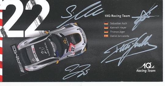 Sebastian Asch,Kenneth Heyer,Thomas Jäger,Daniel Juncadella   Mercedes  Auto Motorsport  Autogrammkarte  original signiert 