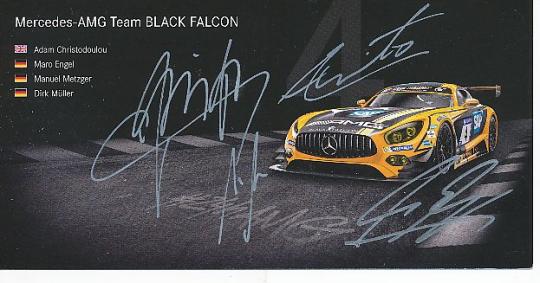 Adam Christodoulou,Marco Engel,Manuel Metzger,Dirk Müller   Mercedes  Auto Motorsport  Autogrammkarte  original signiert 