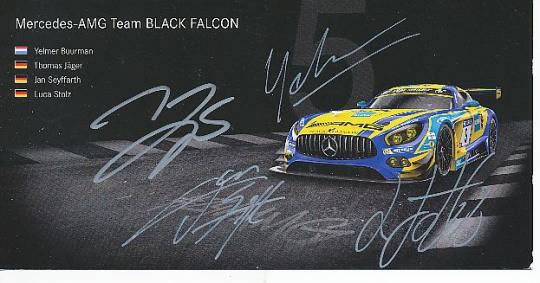 Yelmer Buurman,Thomas Jäger,Jan Seyffarth,Luca Stolz   Mercedes  Auto Motorsport  Autogrammkarte  original signiert 