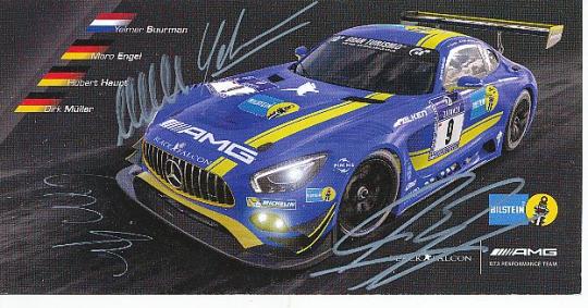 Yelmer Buurman,Marco Engel,Hubert Haupt,Dirk Müller  Mercedes  Auto Motorsport  Autogrammkarte  original signiert 