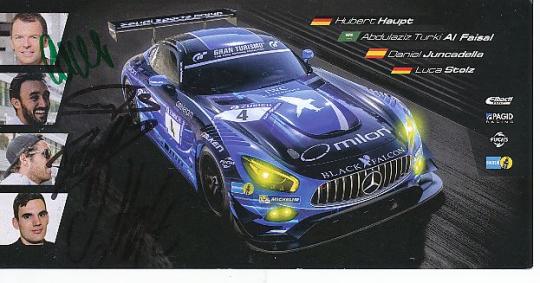 Hubert Haupt,Al Faisal,Daniel Juncadella,Luca Stolz  Mercedes  Auto Motorsport  Autogrammkarte  original signiert 