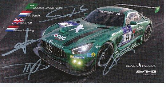 Al Faisal,Indy Dontje,Robb Huff,Gerwin Schuring  Mercedes  Auto Motorsport  Autogrammkarte  original signiert 