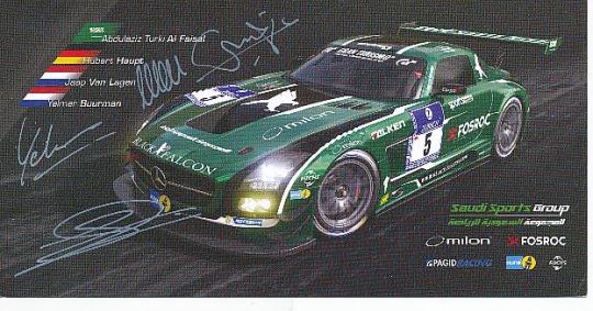 Al Faisal,Hubert Haupt,Jaap Van Lagen,Yelmer Buurman  Mercedes  Auto Motorsport  Autogrammkarte  original signiert 