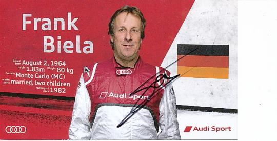 Frank Biela  Audi  Auto Motorsport  Autogrammkarte  original signiert 