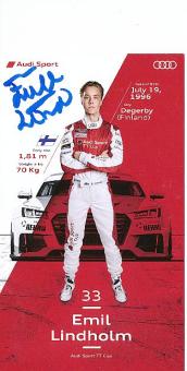 Emil Lindholm  Audi  Auto Motorsport  Autogrammkarte  original signiert 
