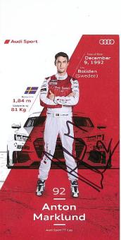 Anton Marklund  Audi  Auto Motorsport  Autogrammkarte  original signiert 