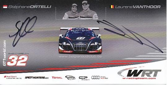 Stephane Ortelli & Laurens Vanthoor  Audi  Auto Motorsport  Autogrammkarte  original signiert 