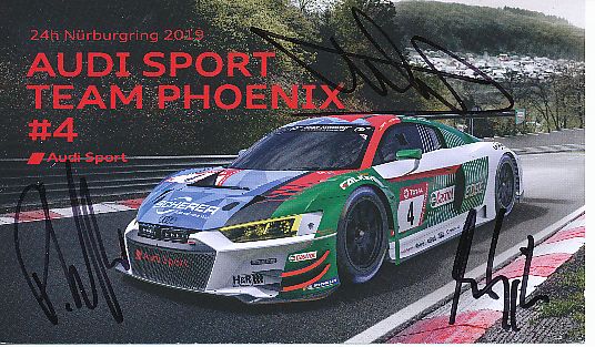 Pierre Kaffer,Dries Vanthoor,Frederic Vervisch  Audi  Auto Motorsport  Autogrammkarte  original signiert 