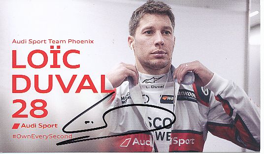 Loic Duval  Audi  Auto Motorsport  Autogrammkarte  original signiert 