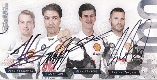 Jens Klingmann,Lucas Luhr,John Edwards,Martin Tomczyk   BMW Auto Motorsport  Autogrammkarte  original signiert 