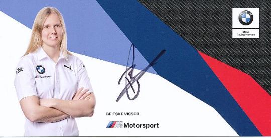 Beitske Visser  BMW Auto Motorsport  Autogrammkarte  original signiert 