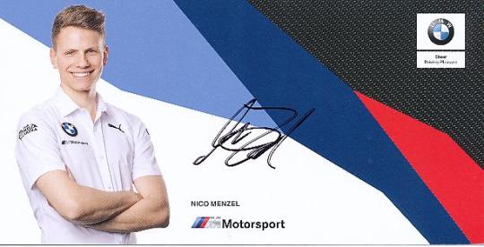 Nico Menzel  BMW Auto Motorsport  Autogrammkarte  original signiert 