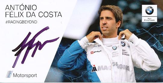 Antonio Felix Da Costa   BMW Auto Motorsport  Autogrammkarte  original signiert 