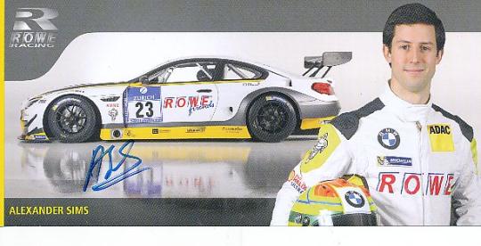 Alexander Sims   BMW Auto Motorsport  Autogrammkarte  original signiert 
