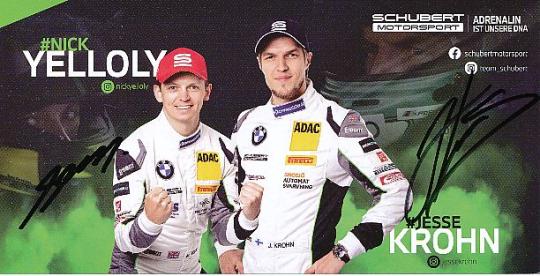 Nick Yelloly & Jesse Krohn   BMW Auto Motorsport  Autogrammkarte  original signiert 
