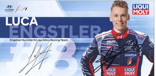 Luca Engstler  Hyundai Auto Motorsport  Autogrammkarte  original signiert 