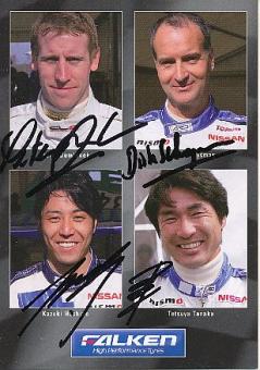 Tetsuya Tanaka,Dirk Schoysman,Peter Dumbeck,Kazuki Hoshino  Nissan Auto Motorsport  Autogrammkarte  original signiert 