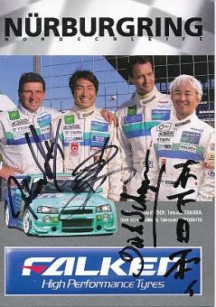Tetsuya Tanaka,Roland Asch,Dirk Schoysman,Takayuki Kinoshita  Nissan Auto Motorsport  Autogrammkarte  original signiert 
