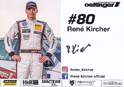 Rene Kircher VW  Auto Motorsport  Autogrammkarte  original signiert 
