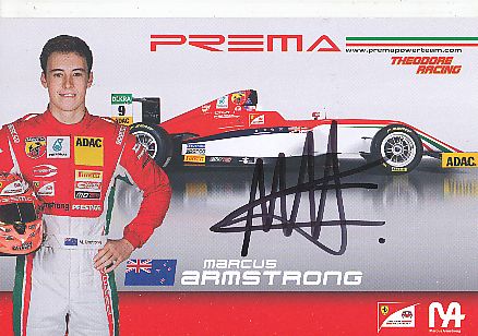 Marcus Armstrong   Prema   Auto Motorsport  Autogrammkarte  original signiert 