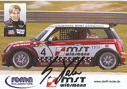 Steffi Halm   Mini  Auto Motorsport  Autogrammkarte  original signiert 