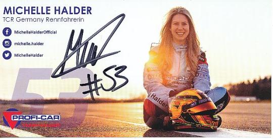 Michelle Halder  Auto Motorsport  Autogrammkarte  original signiert 