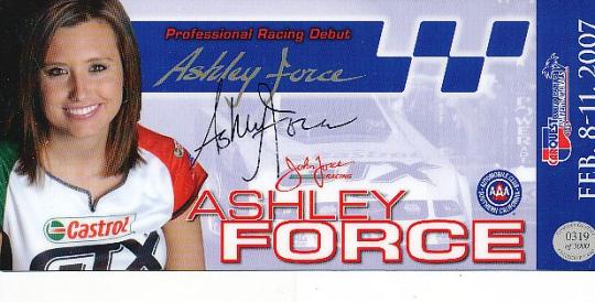 Ashley Force   USA Auto Motorsport  Autogrammkarte  original signiert 