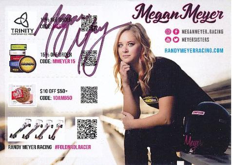 Megan Meyer  Auto Motorsport  Autogrammkarte  original signiert 